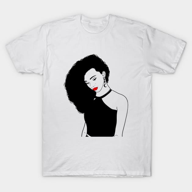 Schöne Frau mit Locken - Geschenk - Beauty T-Shirt by Tibra Design